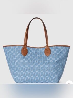 Gucci
Toctissima Leather-Trimmed Denim-Jacquard Tote NWT